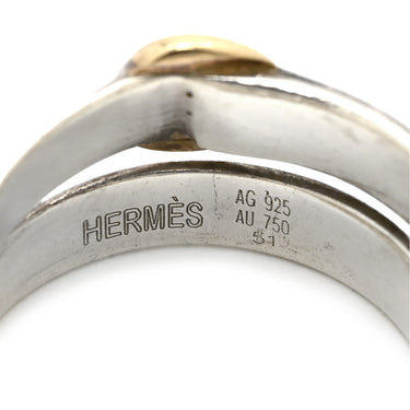 エルメス HERMES ダブルトゥルーリング シルバー×イエローゴールド シルバー925 K18YG #51(JP11) リング 指輪 アクセサリー AG925 750 18K YG 10.5号