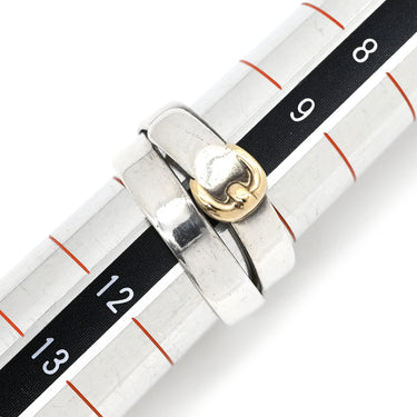 エルメス HERMES ダブルトゥルーリング シルバー×イエローゴールド シルバー925 K18YG #51(JP11) リング 指輪 アクセサリー AG925 750 18K YG 10.5号