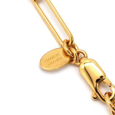 エルメス HERMES クロシェット エリタージュ ゴールド レザー GP ネックレス ゴールド金具 茶 あぶみ ロングネックレス
