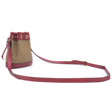 グッチ GUCCI ドラえもんコラボ ミニバケット 647801 ブラウン×レッド GGスプリームキャンバス ショルダーバッグ ゴールド金具 茶 赤