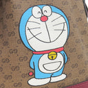 グッチ GUCCI ドラえもんコラボ ミニバケット 647801 ブラウン×レッド GGスプリームキャンバス ショルダーバッグ ゴールド金具 茶 赤