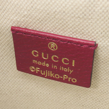 グッチ GUCCI ドラえもんコラボ ミニバケット 647801 ブラウン×レッド GGスプリームキャンバス ショルダーバッグ ゴールド金具 茶 赤