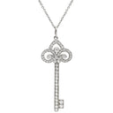 ティファニー Tiffany & Co フルール ド リス キー プラチナシルバー Pt950 ダイヤモンド ネックレス T＆Co. プラチナ 950