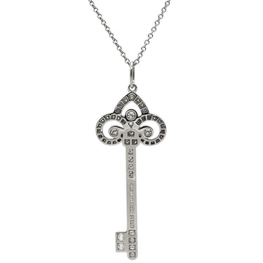 ティファニー Tiffany & Co フルール ド リス キー プラチナシルバー Pt950 ダイヤモンド ネックレス T＆Co. プラチナ 950