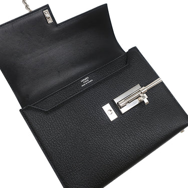 エルメス HERMES ヴェルー チェーン ミニ ブラック シェーブル ショルダーバッグ シルバー金具 黒
