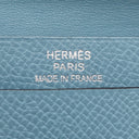 エルメス HERMES ベアン ブルージーン ヴォーエプソン カードケース シルバー金具 名刺入れ