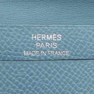 エルメス HERMES ベアン ブルージーン ヴォーエプソン カードケース シルバー金具 名刺入れ