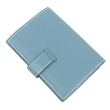 エルメス HERMES ベアン ブルージーン ヴォーエプソン カードケース シルバー金具 名刺入れ