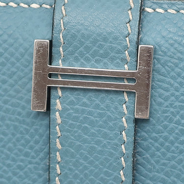 エルメス HERMES ベアン ブルージーン ヴォーエプソン カードケース シルバー金具 名刺入れ