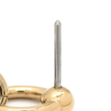 エルメス HERMES アミュレット エスケトル ブラウンXゴールド GP バッファローホーン ピアス 馬蹄 鐙