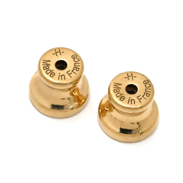 エルメス HERMES アミュレット エスケトル ブラウンXゴールド GP バッファローホーン ピアス 馬蹄 鐙