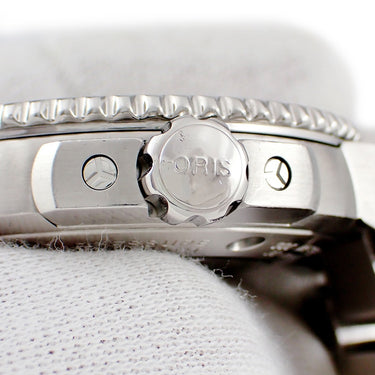 腕時計 オリス ORIS アクイス デイト 01 733 7653 4153-07 8 26 01PEB 自動巻き メンズ OH済 グレー 逆回転防止ベゼル