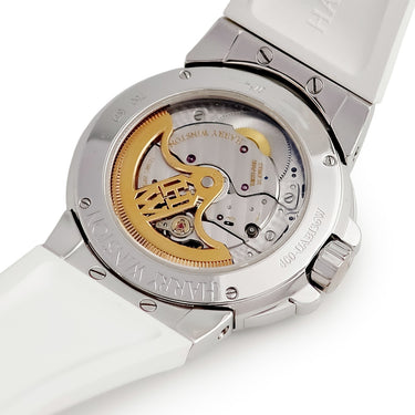 腕時計 ハリーウィンストン Harry Winston オーシャン バイレトロ デイデイト 400-UABI36W 自動巻き レディース K18WG無垢 純正ダイヤ