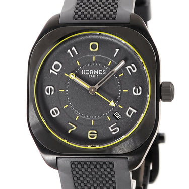 腕時計 エルメス HERMES H08 SP1.741d 自動巻き メンズ 新品同様 チタン ブラック グレー エイチオーエイト デイト アラビア