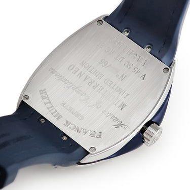 腕時計 フランクミュラー FRANCK MULLER ヴァンガード ヨッティング V45SCDTACBL 自動巻き メンズ ブルー トノー トノウ デイト 限定