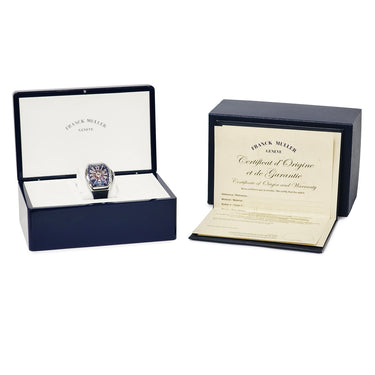 腕時計 フランクミュラー FRANCK MULLER ヴァンガード ヨッティング V45SCDTACBL 自動巻き メンズ ブルー トノー トノウ デイト 限定