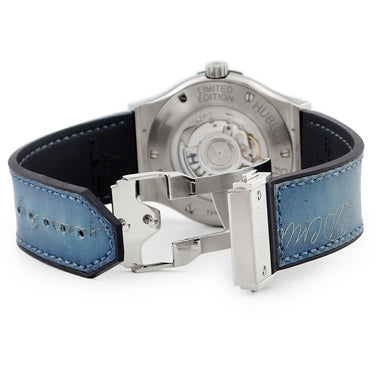 腕時計 ウブロ HUBLOT クラシックフュージョン ベルルッティ スクリット 511.NX.050B.VR.BER16 自動巻き メンズ 青 レザー 限定