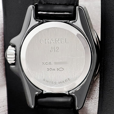 腕時計 シャネル CHANEL J12 XS 19mm H4665 クオーツ レディース 純正ダイヤ Wベルト ブラック 黒 エナメル