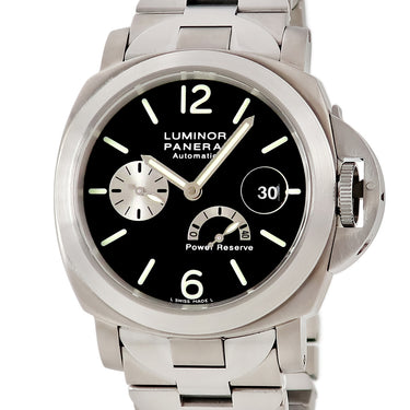 腕時計 パネライ PANERAI ルミノール パワーリザーブ PAM00124 E番 自動巻き メンズ E番 ブラック スモールセコンド デイト