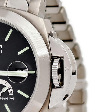 腕時計 パネライ PANERAI ルミノール パワーリザーブ PAM00124 E番 自動巻き メンズ E番 ブラック スモールセコンド デイト