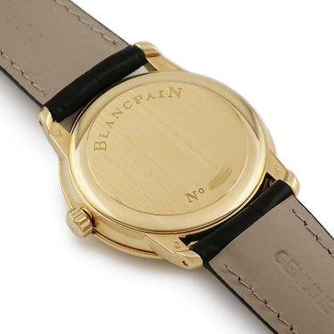 腕時計 ブランパン BLANCPAIN ニュークラシック パワーリザーブ 1106-1430-55 手巻き メンズ K18YG無垢 ブラック 黒 アラビア バー