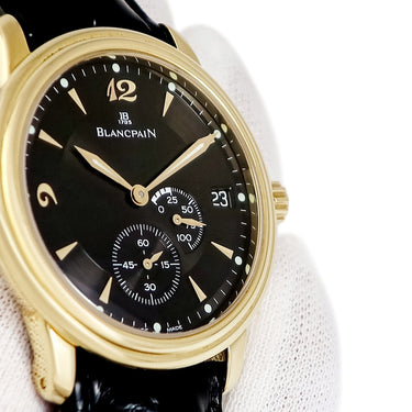 腕時計 ブランパン BLANCPAIN ニュークラシック パワーリザーブ 1106-1430-55 手巻き メンズ K18YG無垢 ブラック 黒 アラビア バー