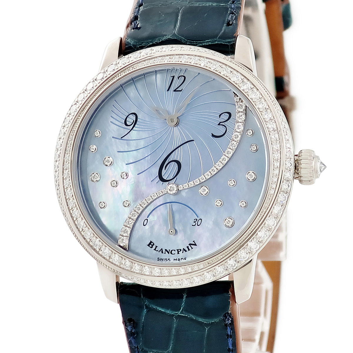 ブランパン レディバード Heure Decentree 3650A-3554L-58B K18WG無垢 純正ダイヤ オフセンター 自動巻き レディース 腕時計 ブランパン BLANCPAIN レディバード Heure Decentree 3650A-3554L-58B