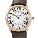 腕時計 カルティエ Cartier ロンド ルイ カルティエ XL W6801004 手巻き メンズ K18PG無垢 ローマン 青針 ギョウシェ