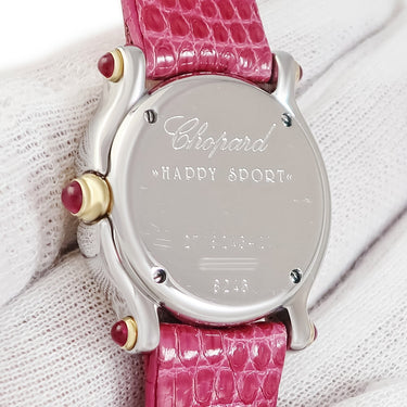 腕時計 ショパール CHOPARD ハッピースポーツ ムーンスター 27/8246-21 クオーツ レディース K18YG×SS 純正ダイヤ ムービング シェル