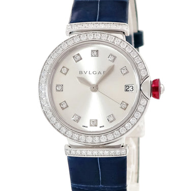 腕時計 ブルガリ BVLGARI ルチェア LVCEA LUW33C6GDLD/11 LUW33G 自動巻き レディース K18WG無垢 純正ダイヤ シルバー デイト