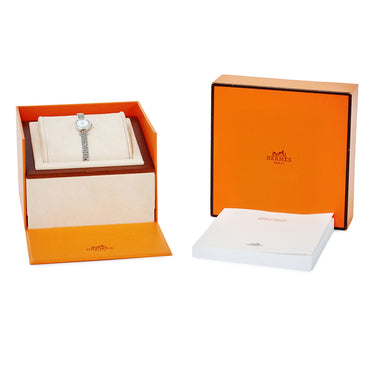 腕時計 エルメス HERMES フォーブル FG1.191 クオーツ レディース K18WG無垢 純正ダイヤ ホワイト 白 ブレスレット