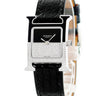 腕時計 エルメス HERMES Hウォッチ ドゥブル ジュー PM HH1.233 クオーツ レディース 純正ダイヤ H型 黒エナメル ツートーンダイヤル