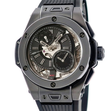 腕時計 ウブロ HUBLOT ビッグバン アラーム リピーター オールブラック リミテッド 403.CI.0140.RX 手巻き メンズ GMT 黒 限定