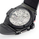 腕時計 ウブロ HUBLOT ビッグバン アラーム リピーター オールブラック リミテッド 403.CI.0140.RX 手巻き メンズ GMT 黒 限定