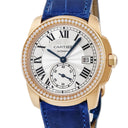 腕時計 カルティエ Cartier カリブル ドゥ カルティエ WF100013 自動巻き メンズ K18PG無垢 純正ダイヤ スモールセコンド デイト 青針