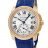 腕時計 カルティエ Cartier カリブル ドゥ カルティエ WF100013 自動巻き メンズ K18PG無垢 純正ダイヤ スモールセコンド デイト 青針