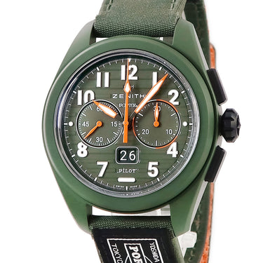 腕時計 ゼニス ZENITH パイロット ビッグデイト フライバック ポーターエディション 49.4001.3652/63.I001 自動巻き メンズ 新品同様