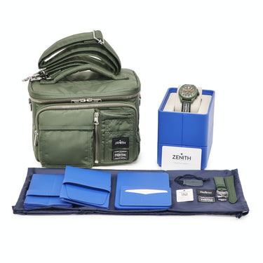 腕時計 ゼニス ZENITH パイロット ビッグデイト フライバック ポーターエディション 49.4001.3652/63.I001 自動巻き メンズ 新品同様