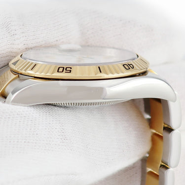 腕時計 ロレックス ROLEX デイトジャスト ターノグラフ 116263 D番 自動巻き メンズ D番 K18YG×SS コンビ ホワイト バー 緑針 日本限定