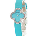 腕時計 ヴァンクリーフアーペル Van Cleef & Arpels ヴィンテージ アルハンブラ 336574 クオーツ レディース メーカーOH済 K18WG無垢 ターコイズ