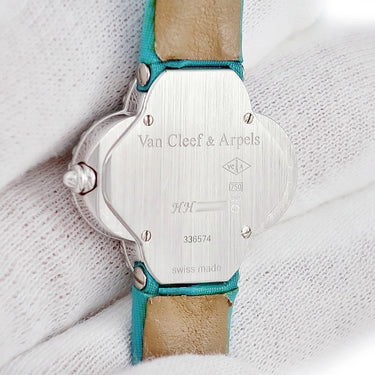 腕時計 ヴァンクリーフアーペル Van Cleef & Arpels ヴィンテージ アルハンブラ 336574 クオーツ レディース メーカーOH済 K18WG無垢 ターコイズ