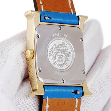 腕時計 エルメス HERMES Hウォッチ MM HH1.510 クオーツ メンズ レディース H型 ホワイト 白 アラビア ギョウシェ