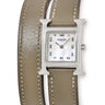 腕時計 エルメス HERMES Hウォッチ PM ドゥブルトゥール HH1.235 W046512WW00 クオーツ レディース 純正ダイヤ ホワイト シェル H型
