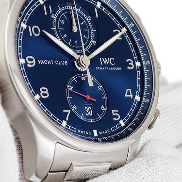 腕時計 IWC IWC ポルトギーゼ ヨットクラブ クロノグラフ IW390701 自動巻き メンズ ブルー 青 デイト スモールセコンド
