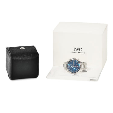 腕時計 IWC IWC ポルトギーゼ ヨットクラブ クロノグラフ IW390701 自動巻き メンズ ブルー 青 デイト スモールセコンド