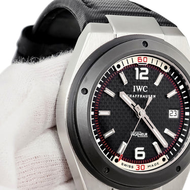 腕時計 IWC IWC インヂュニア オートマティック IW323401 自動巻き メンズ ブラック デイト シースルーバック
