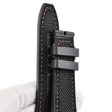 フランクミュラー FRANCK MULLER 純正 ヴァンガード V45用 ファブリック×ラバーバンド ブラック ナイロン ラバー 腕時計パーツ 新品同様 ベルト 取付ネジ付き 29mm ブラック 黒