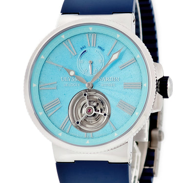 腕時計 ユリスナルダン ULYSSE NARDIN マリーン クロノメーター パワーリザーブ 1283-181/E3-J 自動巻き メンズ ハンダ 限定30本
