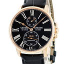 腕時計 ユリスナルダン ULYSSE NARDIN マリーン トルピユール 1182-310 自動巻き メンズ 新品同様 K18RG無垢 ブラック ローマン デイト