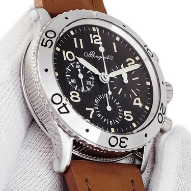 腕時計 ブレゲ BREGUET タイプXX アエロナバル 3800ST/92/3W6 自動巻き メンズ ブラック 初期型 フライバッククロノグラフ 金リューズ